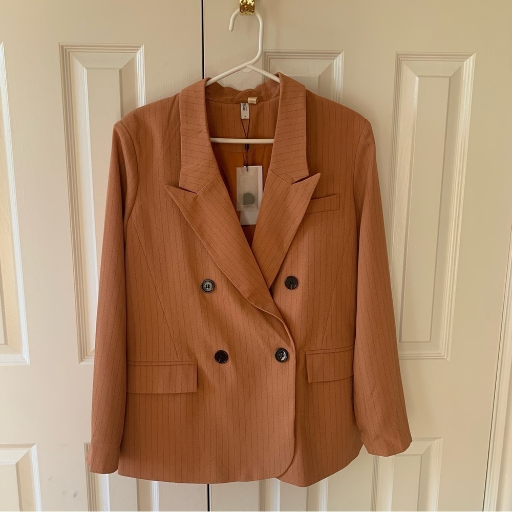 Only Double Breasted Blazer Hazel/Black Stripe